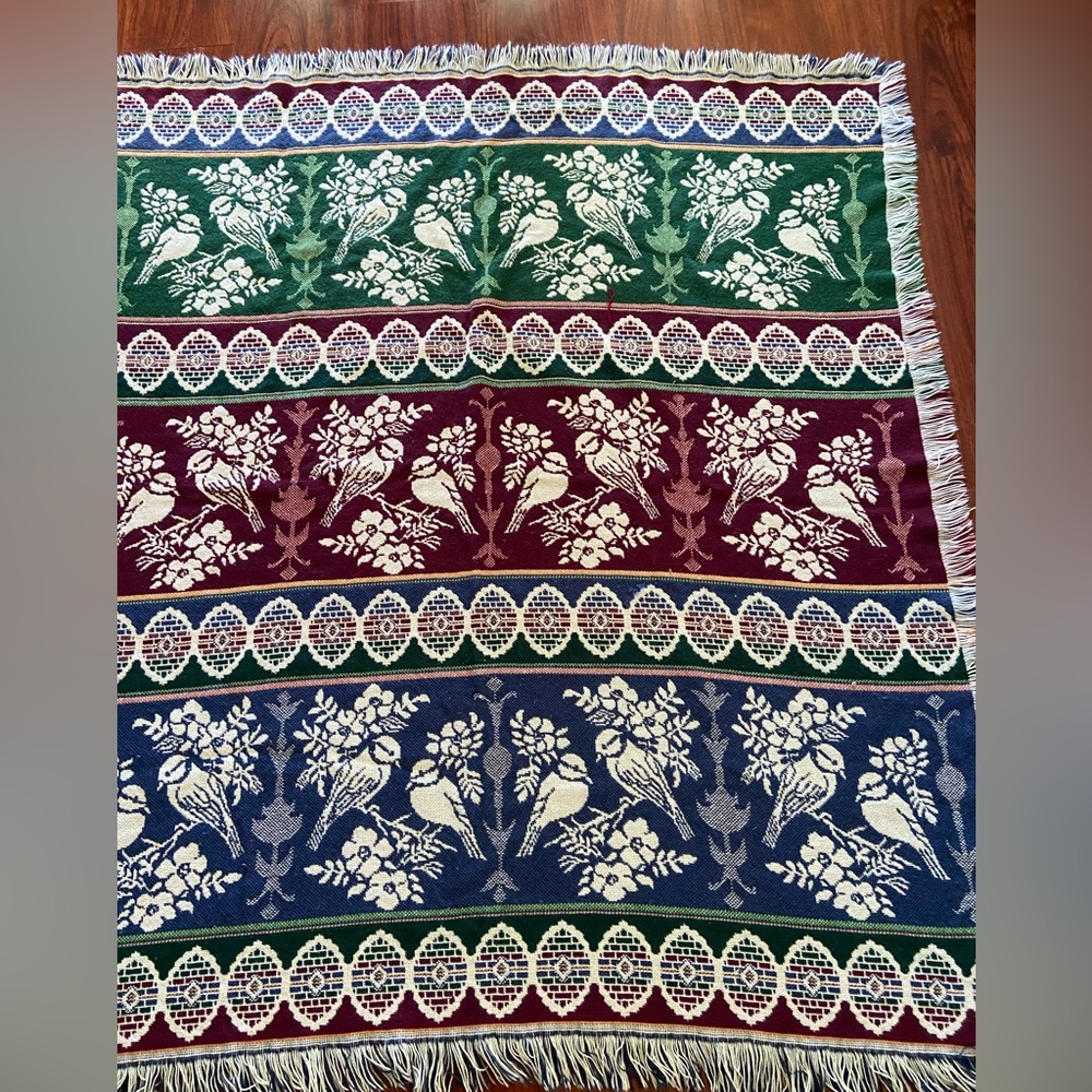Tapestry BIRD Throw Blanket Multi Color - Picture 2 of 9